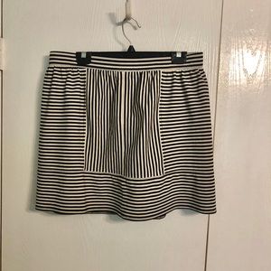 Madewell Black/White Striped Skirt